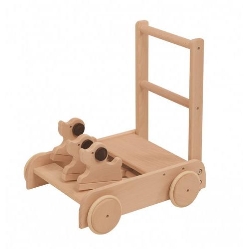 出産祝い　日本製　木のおもちゃ　MOCCO　いぬの押車 W-93 対象年齢1.5歳から