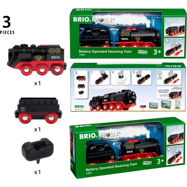 バッテリーパワー スチームトレイン BRIO 33884 水蒸気機関車 : トイ