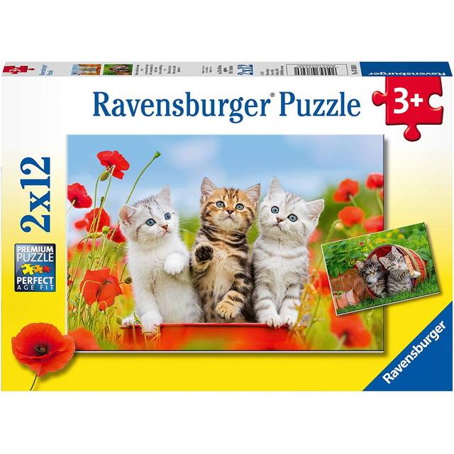 ジグソーパズル　キッズパズル　子猫の冒険　12ピース×2　26cm×18cm　ラベンスバーガー｜toystadium-jigsaw