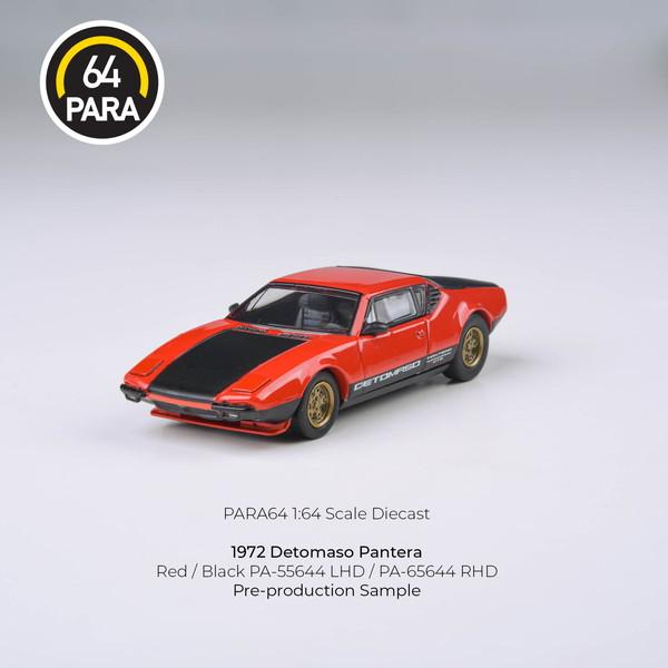 PARA64 1/64 デ・トマソ・パンテーラ 1972 レッド/ブラック ライトダウン仕様 LHD 完成品ダイキャストミニカー PA ...