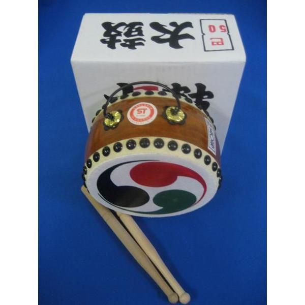 国産手作り本格皮和太鼓 巴 50号 バチ2本付き 日本製 送料無料 : トイ