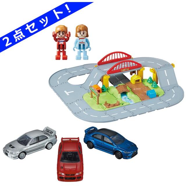 トミカおもちゃ　3点セット 2点セット】トミカ キャンプ場で遊ぼう!トミカタウン立体レイアウト