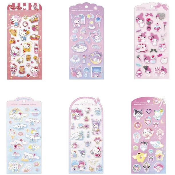 6種セット】サンリオキャラクターズ ジュエルマシュマロステッカーズ