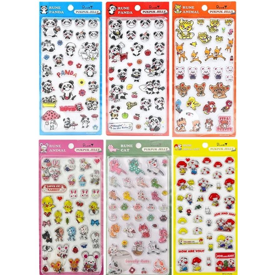 アイデア PUK JELLY seal（ぷくぷくジェリーシール） 6枚セット