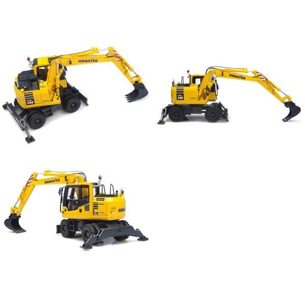 完成品ダイキャストミニカー 1/50 コマツ PW148-10 ホイール式油圧
