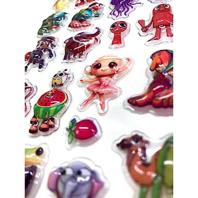 4種セット】AIモンスターぷっくりシール (3D 立体 ぷくぷく デコ
