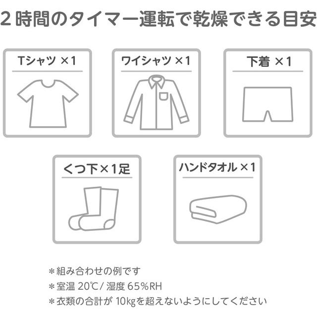 コンパクト衣類乾燥機 (小型 ポータブル 時短 エコ 省エネ 簡単設置