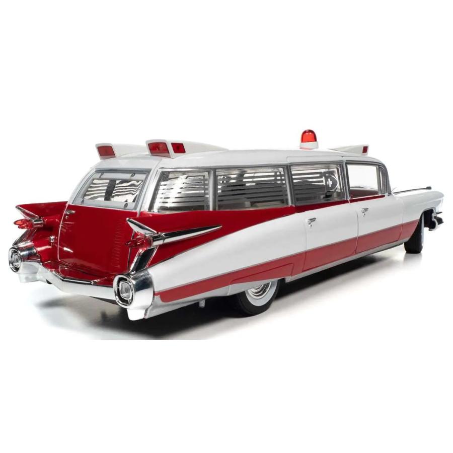 AUTOWORLD 1/18 1959 キャディラック エルドラド 救急車 ホワイト/レッド 完成品ダイキャストミニカー AW302　送料無料 新品｜toystadiumookawaya｜02