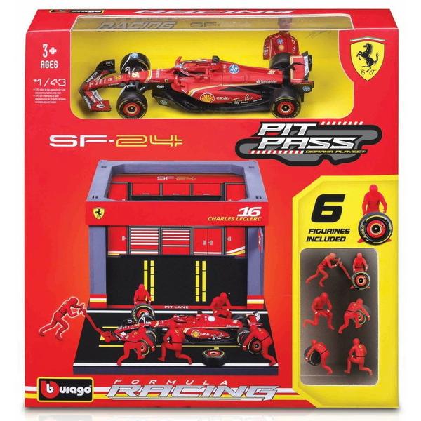 Bburago 1/43 PIT PASS セット フェラーリ SF-24 No.55 C.サインツ Jr