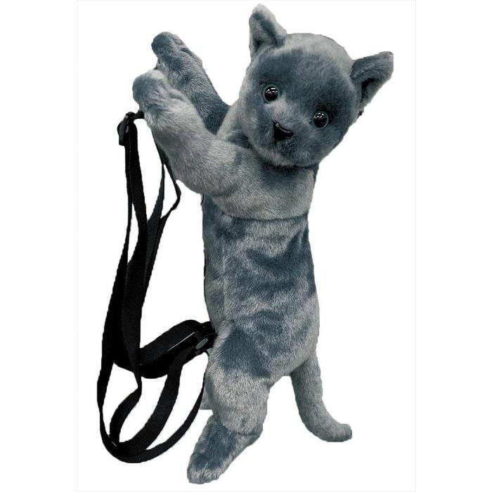 アートドール 黒猫 ロシアンブルー リュック ぬいぐるみ 猫 リアル 作家 国内 ニャオーねこリュック ロシアンブルー ぬいぐるみ 全長約45cm 送料無料