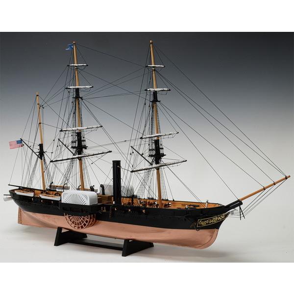 ★【木工用アロンアルファ＋カッター＋紙やすり付き】　ウッディジョー 木製帆船模型 1/120 黒船 サスケハナ号　送料無料