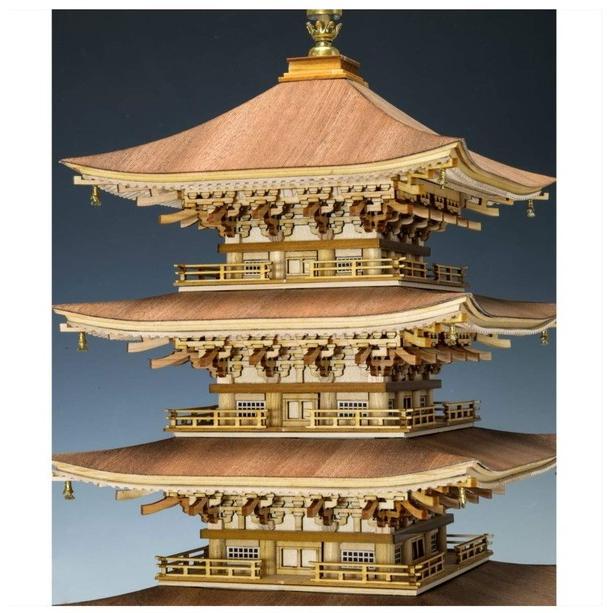 木製建築模型　1/75　羽黒山　五重塔　レーザーカット加工　送料無料｜toystadiumookawaya｜02