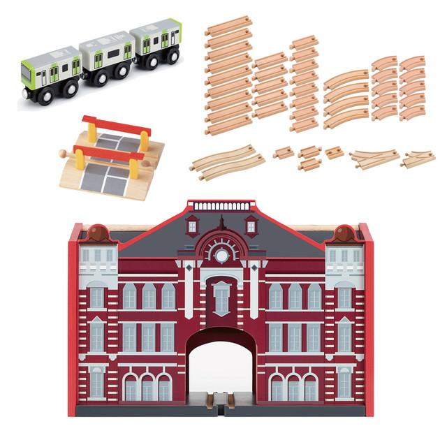 moku TRAIN 東京駅丸の内駅舎DXセット (木製玩具 木製おもちゃ 木製
