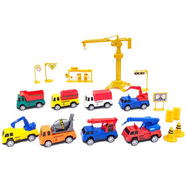 建設車プレイセットDX ダンプ クレーン トラック 工事 プルバック 送料