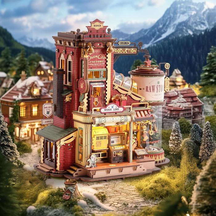 立体パズル 木製 3D ウッドパズル ギフト工場　送料無料の画像
