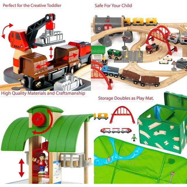 BRIO まとめ売り 木製玩具 知育玩具 木製レール 楽天市場】【びっくり特典あり】 BRIO レール＆ロード デラックス