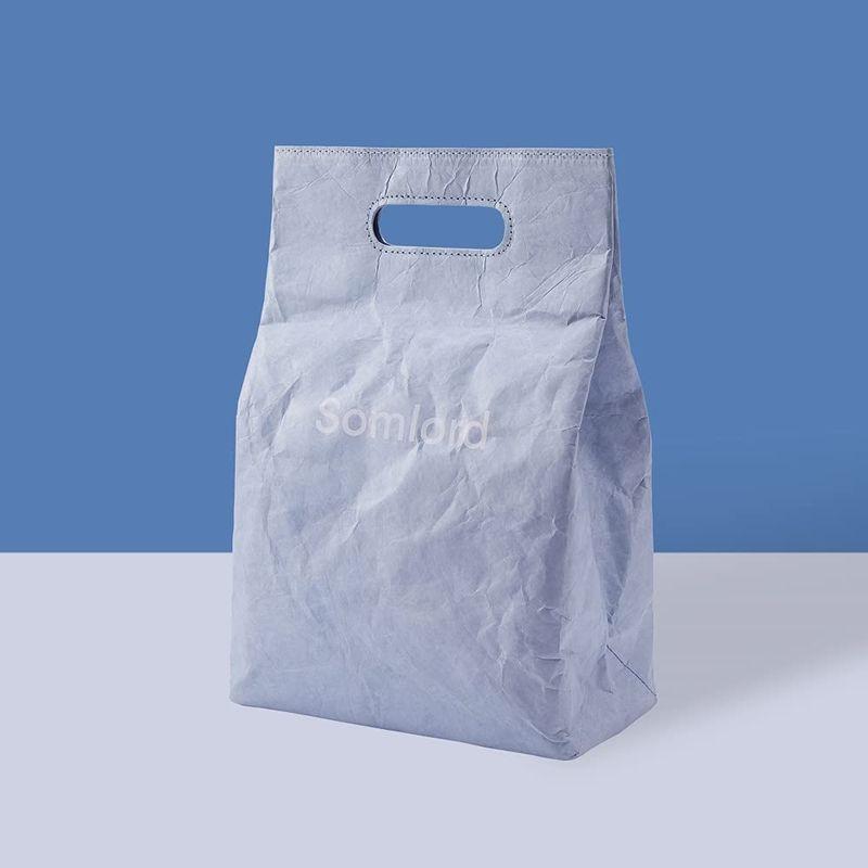 ランチバッグ 保冷保温 お弁当 ペーパー紙袋 バッグクラフト調軽量