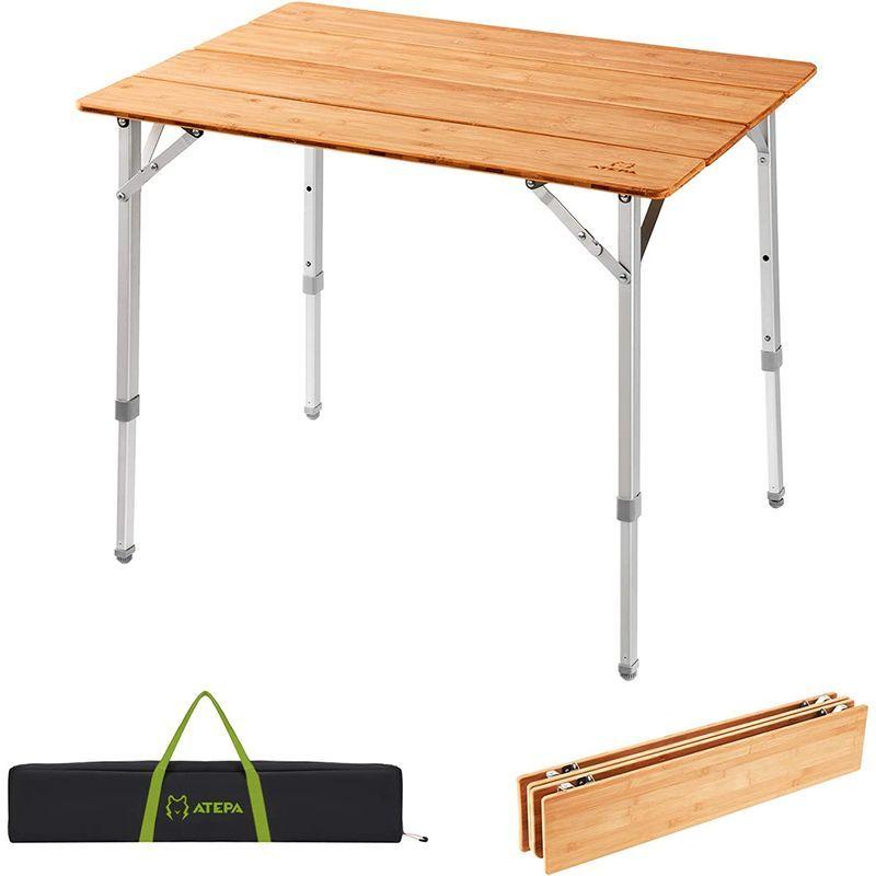 ATEPAアウトドア テーブル 折りたたみ 竹製 キャンプ テーブル 机 ATEPA アウトドア テーブル 折りたたみ 竹製 キャンプ 机