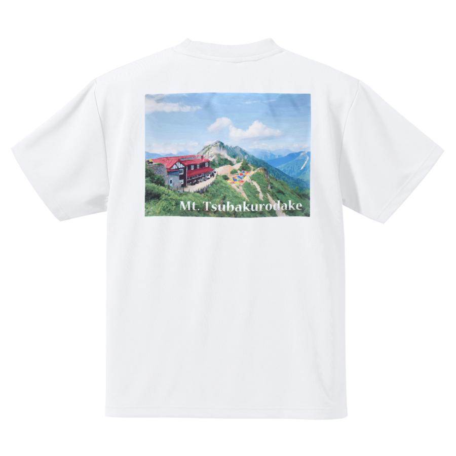 燕岳 燕山荘 バックプリント Tシャツ ドライ 吸水速乾 山 登山 アウトドア｜tozanbase｜02