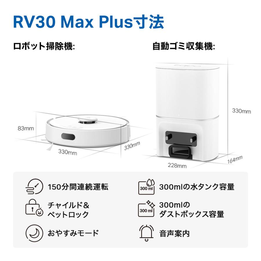 ロボット掃除機＆自動ゴミ収集機 先進のLiDARとIMUを組み合わせたナビ搭載  強力吸引 水拭き両用 Tapo RV30 Max Plus 白色 複数マッピング | TP-Link | 10