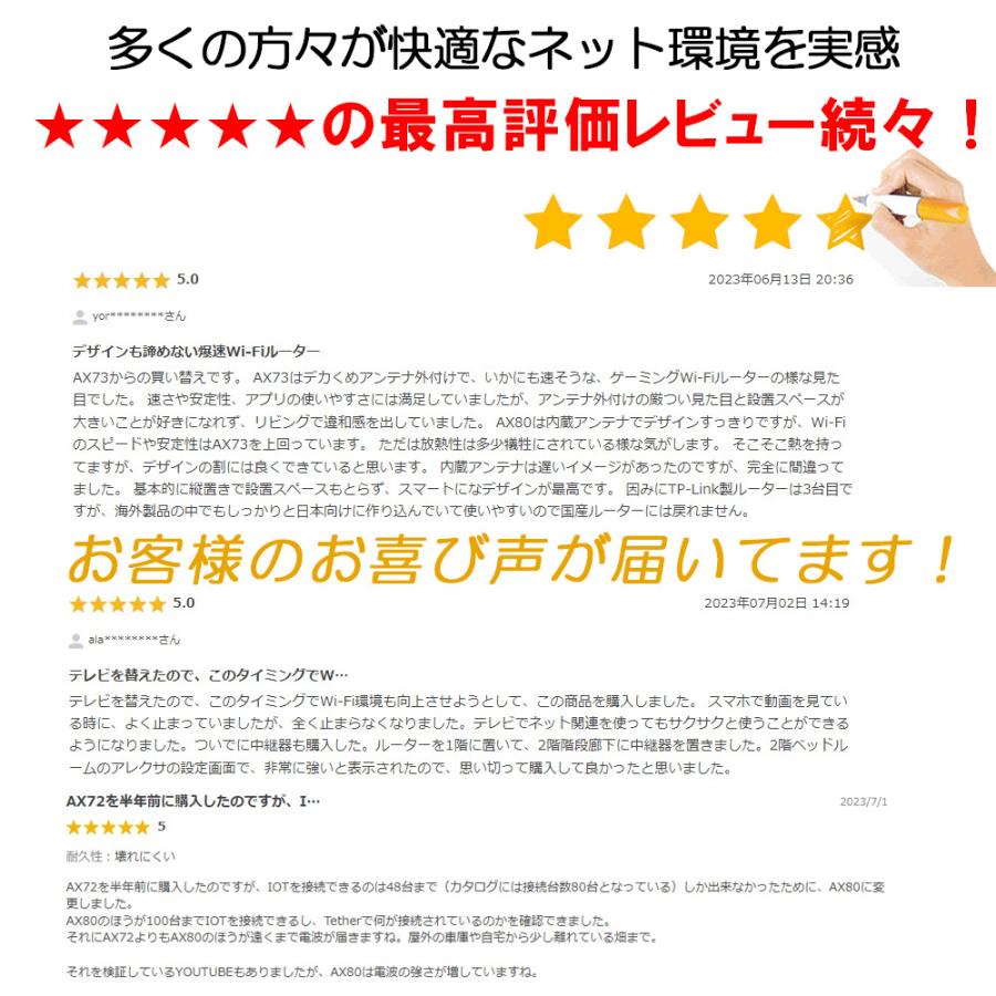 WiFi6 ルーター 超高速AX6000 WIFIルーター 6 4804+1148Mbps 2.5GbEポート搭載 Archer AX80/A 無線LANルーターUSB3.0 【金賞受賞商品】年間ランキング入賞の画像
