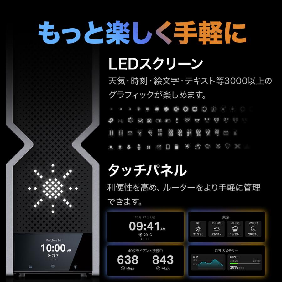 TP-Link 究極WiFi7 無線LANルーター Archer BE900 15289+5764+ TP-Link 究極WiFi7 無線LANルーター Archer BE900 15289+5764+