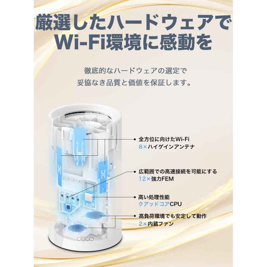 【新生活応援】TP-Link WiFi7 AIメッシュ トライバンドメッシュ WiFiルーター  BE22000 10Gbps IPoE IPv6 WiFiの死角をゼロに 3年保証 Deco BE85 2pack｜tplink｜08