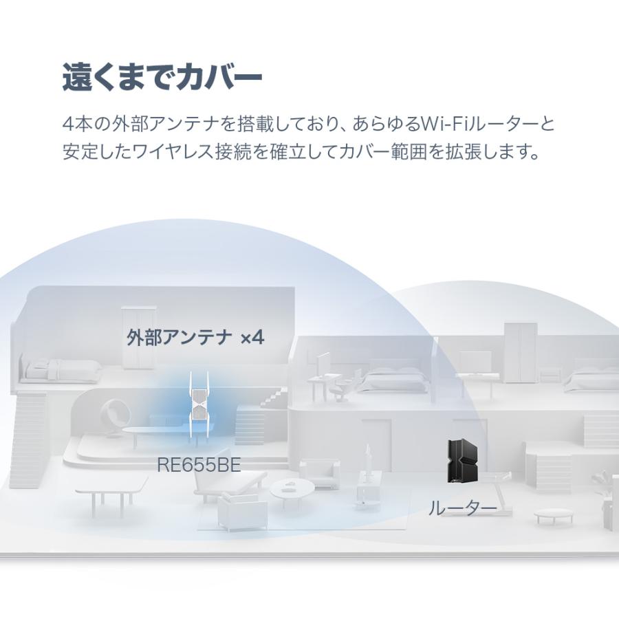 TP-Link 【最上級】Wi-Fi7 無線LAN中継器TP-Link RE655BE 5760+ TP-Link 【最上級】Wi-Fi7 無線LAN中継器TP-Link RE655BE 5760+