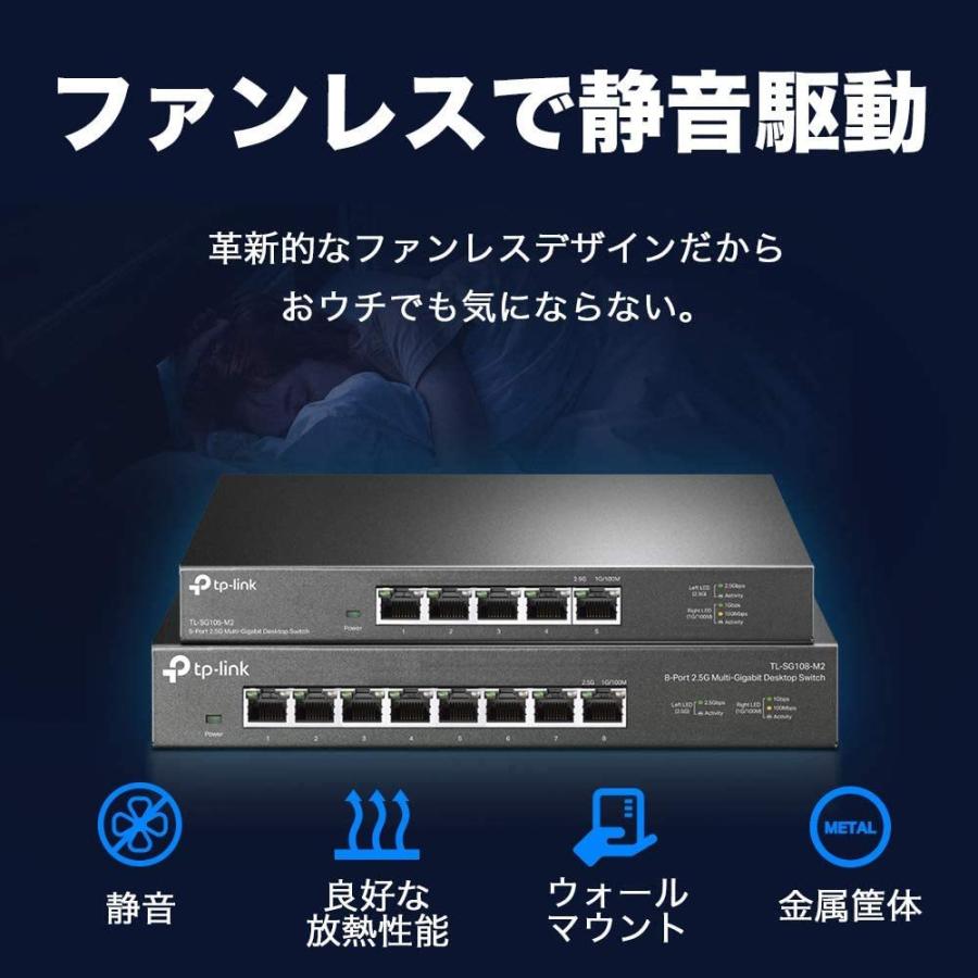 TP-Link 8ポート 各ポート 2.5Gbps 対応(ポート同時使用時 最大40Gbpsまで) ハブ アンマネージ スイッチングハブ TL-SG108-M2｜tplink｜06