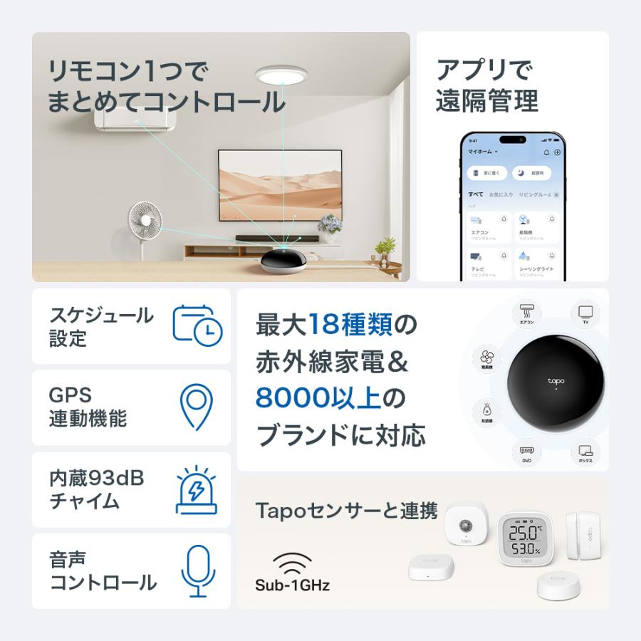 TP-Link 赤外線 スマートハブ Tapo All-in-one エアコン テレビ TP-Link 赤外線 スマートハブ Tapo All-in-one エアコン テレビ