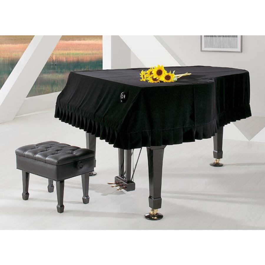 グランドピアノ用 ピアノカバー ベルベットタイプ ブラック 高級アゲハ