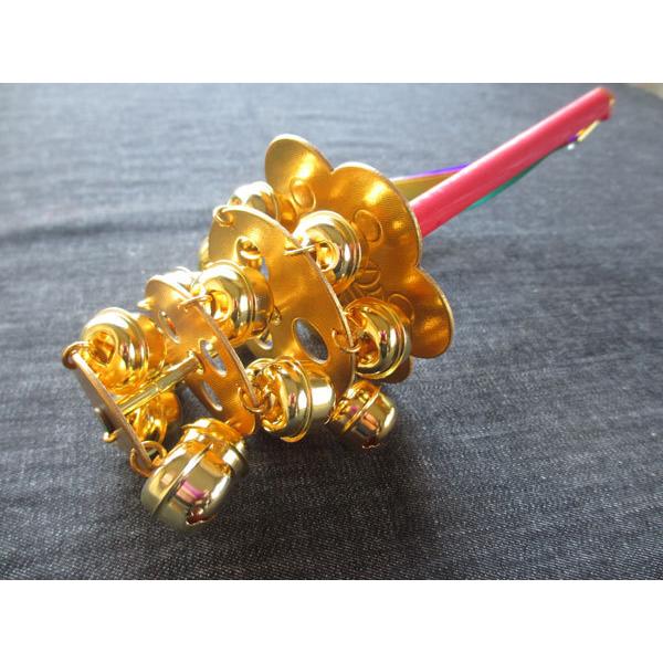 神楽鈴 楽天市場】神楽鈴 全長31cm 本金メッキ かぐら鈴 三番叟鈴 日本舞踊 お