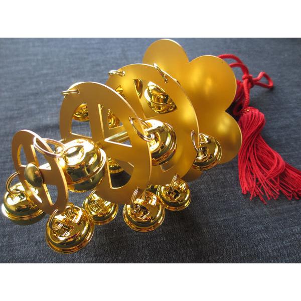 【新品未使用】神楽鈴　巫女鈴　七五三鈴　日本製 神楽鈴(かぐら鈴・七五三鈴・巫女鈴・幸運の鈴) 真鋳製 28cm 丸八
