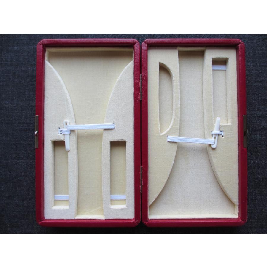 津軽三味線用撥入れ(バチ入れ) 2丁用 箱型 合皮 エンジ色 : TPmusic