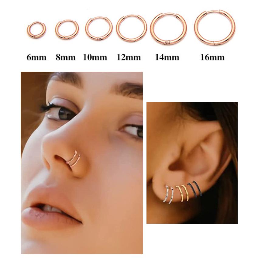 フープピアス 小さめ 大きめ 金属アレルギー対応 メンズ レディース 両耳用 2個セット 14G 12G 10G サージカルステンレス |  | 07