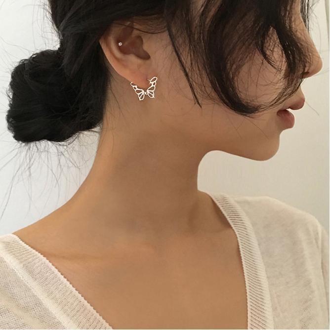 フープピアス 18K シルバー925 金属アレルギー対応 レディース 蝶々 バタフライ ちょうちょう 透かし プレゼント 仕事 |  | 12