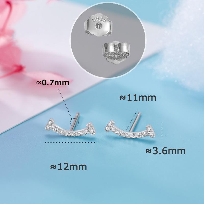 ピアス レディース 小さめ 18K シルバー925 金属アレルギー対応 スマイル 微笑み 笑顔 華奢 プレゼント 仕事 オフィス |  | 04