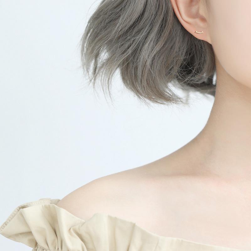 ピアス レディース 小さめ 18K シルバー925 金属アレルギー対応 スマイル 微笑み 笑顔 華奢 プレゼント 仕事 オフィス |  | 09