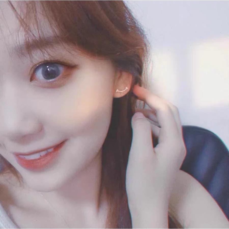 ピアス レディース 小さめ 18K シルバー925 金属アレルギー対応 スマイル 微笑み 笑顔 華奢 プレゼント 仕事 オフィス |  | 11