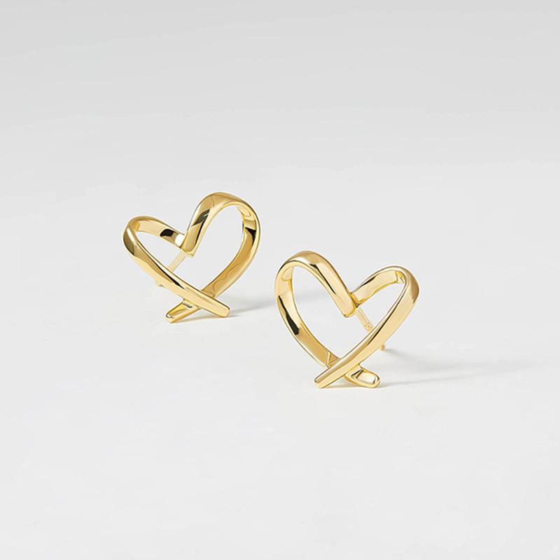 ピアス レディース 小さめ 金属アレルギー対応 18K ゴールド シルバー925 ハート ツイスト 透かし シンプル プレゼント 仕事 |  | 02