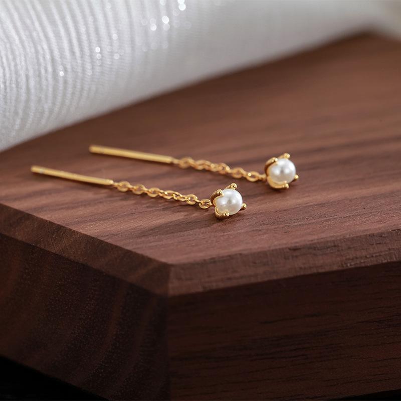ピアス 18金 パール アレルギー対応 レディース チェーン 1粒 一粒 アメリカンピアス 揺れる 仕事 プレゼント |  | 02