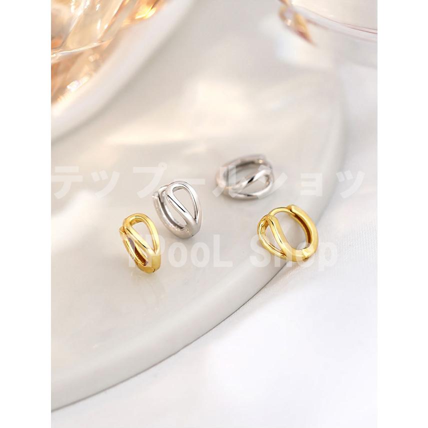 ピアス 18K レディース アレルギー対応 小さめ フープピアス 18金 ゴールド シルバー925 透かし 両耳用 シンプル 仕事 プレゼント |  | 12