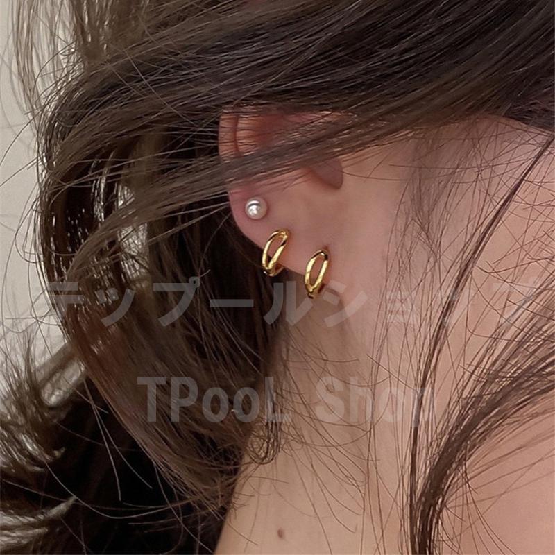 ピアス 18K レディース アレルギー対応 小さめ フープピアス 18金 ゴールド シルバー925 透かし 両耳用 シンプル 仕事 プレゼント |  | 11