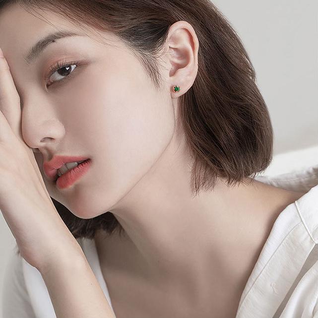 ピアス 18金 小さめ アレルギー対応 レデイース 1粒 一粒 エメラルド 透かし 仕事 プレゼント |  | 03