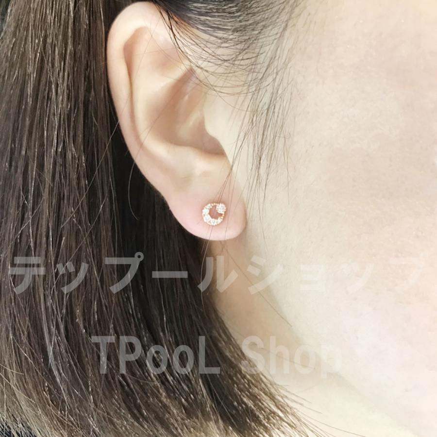 ピアス レディース 小さめ 18K アレルギー対応 ゴールド CZダイヤモンド 月 ムーン 三日月 透かし 仕事 プレゼント |  | 05