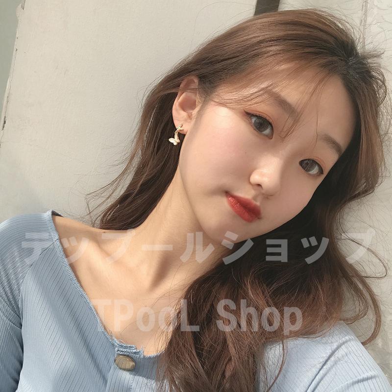 ピアス レディース 小さめ 18K ゴールド シルバー925 金属アレルギー対応 蝶々 バタフライ 揺れる CZダイヤモンド 仕事 プレゼント |  | 02