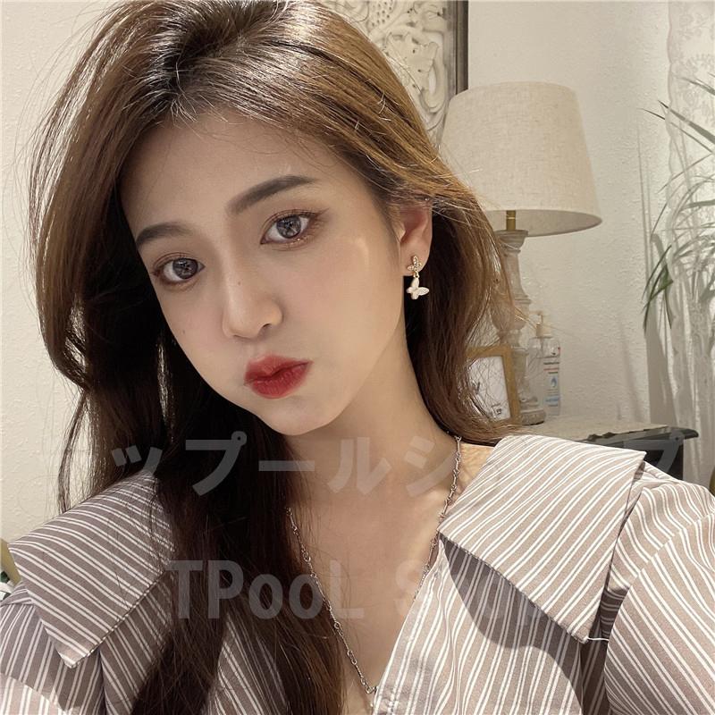 ピアス レディース 小さめ 18K ゴールド シルバー925 金属アレルギー対応 蝶々 バタフライ 揺れる CZダイヤモンド 仕事 プレゼント |  | 06