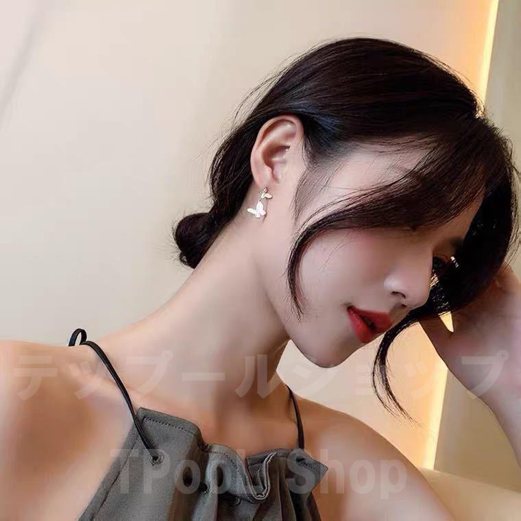 ピアス レディース 小さめ 18K ゴールド シルバー925 金属アレルギー対応 蝶々 バタフライ 揺れる CZダイヤモンド 仕事 プレゼント |  | 08
