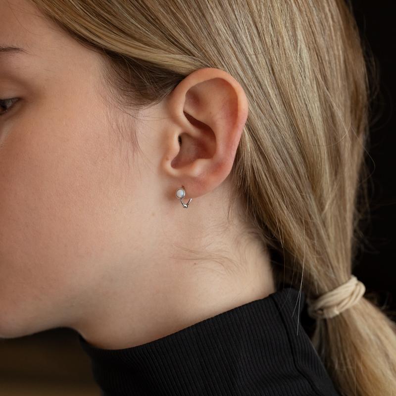 ピアス フープ 18k 小さめ アレルギー対応 オパール 1粒 一粒 仕事 プレゼント |  | 04