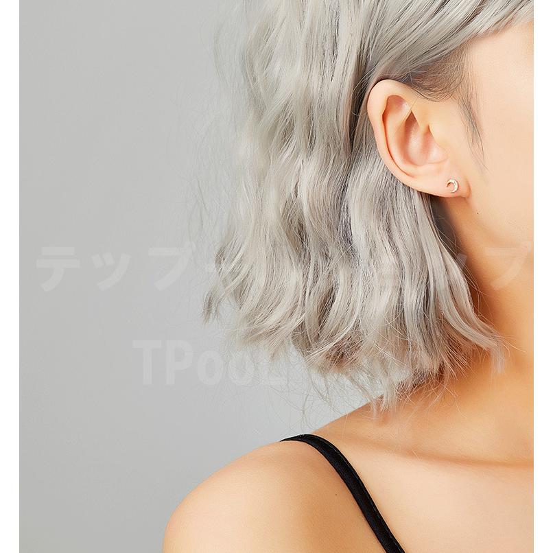 ピアス レディース 小さめ 18K 金属アレルギー対応 月 ムーン ゴールド シルバー925 CZダイヤモンド 三日月 プレゼント 仕事 |  | 03